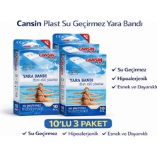 isiltikidsmoda Cansın Plast Su Geçirmez Yara Bandı 10'lu 3 Paket Waterproof First Aid Plaster