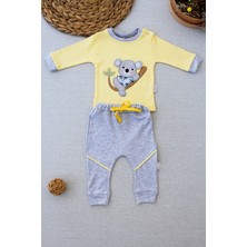 Diji Baby 1-2-3 Yaş Payetli Mickey Nakışlı  Kısa Kollu Brode Etekli 2li Kız Bebek Takımı