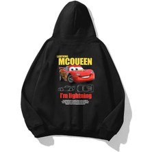 İsmiyle Al Sevgililer Günü Özel Kapüşonlu Araba Baskılı Oversize Sweatshirt - Siyah