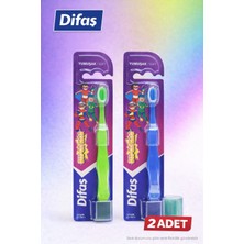 isiltikidsmoda Difaş Kids Çocuk Diş Fırçası 2 Adet Yumuşak Kıllı Koruyucu Kapaklı
