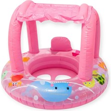 Mustran Güneş Korumalı Gölgelikli Bebek Yüzme Simidi Oturaklı Bebek Deniz Havuz Simidi