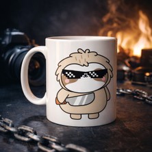 isiltikidsmoda Cool Tembel Hayvan Tasarımlı Porselen Kupa Model 85 – Havalı, Eğlenceli ve Karizmatik Kahve Kupası