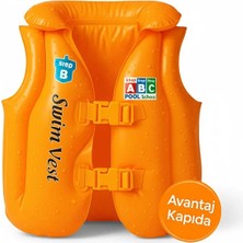 Mustran M Beden Çocuk Can Yeleği –tahmini 18–25 kg Için Şişme Yüzme Yeleği | Deniz ve Havuz