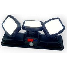 Mustran Şarjlı Solar Sensörlü 3 Döner Başlı LED Bahçe Duvar Lambası Güneş Enerji Hareket Sensörlü Aydınlatma