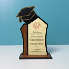 Hediyehanesi Kişiye Özel Plaket - Ahşap Plaket - Mezuniyet Hatırası - Okul Plaketi - 21CM x 12CM