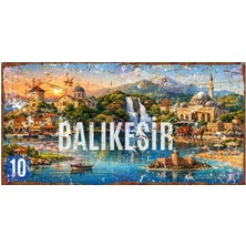 AYNED Print Balıkesir Şehir Silüetli Alüminyum Duvar Levhası – Eskitme Dekoratif Metal Tabela