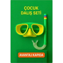 Mustran Çocuk Maske Şnorkel Dalış Seti Orta Boy 5-8 Yaş Ayarlanabilir Deniz Havuz