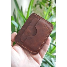 Oh Deer Leather Hakiki Deri Kartlık – Minimalist Dikdörtgen Tasarım – Kahverengi