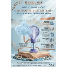 Sulu Spreyli Mini El Vantilatörü - USB Şarjlı Masaüstü Standlı Soğutucu Fan