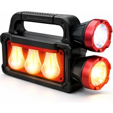 Mustran Elektrik Kesintisi Solar Şarjlı Işıldak Powerbanklı Acil Durum Lambası Çift Işık Modlu Kamp Lambası