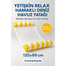 Avantaj Kapıda Mustran Yetişkin Relax Fileli Şişme Deniz Havuz Yatağı – Hamaklı Uzanma Şezlong Modeli 120x69