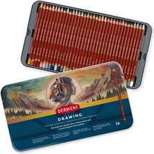 Derwent : Drawing : Kuru Boya Kalem Seti : 36 Renk (Metal Kutu)