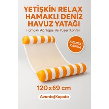 Avantaj Kapıda Mustran Yetişkin Relax Fileli Şişme Deniz Havuz Yatağı – Hamaklı Uzanma Şezlong Modeli 120x69