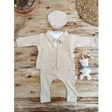 Diji Baby 1-2-3 Yaş Kaykaycı Ayı Baskılı Şortlu Kısa Kollu Tişört 2li Erkek Bebek Takımı