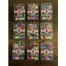 Gülümse Gel 1 Kutu Bebek Çocuk Kutulu Renkli Ince Lastik Mandal Havlu Yıldız Çıtçıt Toka Seti Y2K Kpop Kore