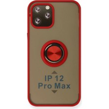 Iphone 12 Pro Kılıf Montreal Yüzüklü Silikon Kapak - Kırmızı ARLSTRTCH-MPA3256