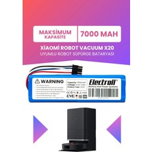 Electroll Xiaomi Robot Vacuum X20 Batarya (Maksimum Kapasite) 7000MAH Pil Robot Süpürge Bataryası BHR6810EU