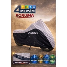 AUTOES Husqvarna Te 125 Uyumlu Branda Motosiklet Brandası Gri-Siyah