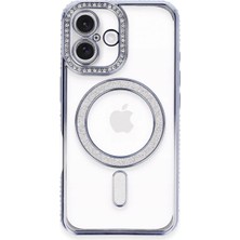 Iphone 16 Plus Kılıf Joke Simli Magneticsafe Kılıf - Mavi ARLSTRTCH-MPA3256