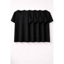 Wega Moda 5’li Paket Oversize Fit Basic Tişört – %100 Pamuk Günlük Erkek/kadın T-Shirt Seti