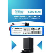 Electroll Xiaomi Robot Vacuum X20 Batarya (Standart Kapasite) 5200MAH Pil Robot Süpürge Bataryası BHR6810EU