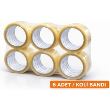 Genel Şeffaf Koli Bandı, 48 mm x 100 M, Güçlü Yapışkanlı, Dayanıklı Paketleme, 6'lı Ekonomik Set