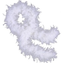 Beyaz Renk Kabarık Kalın Otriş Boa Tüy 6 cm Genişlik 180-200 cm Uzunluk ARLSTRTCH-MPA3256