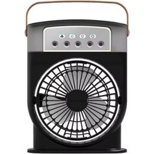 Şarjlı 600 ml Su Hazneli Taşınabilir Masaüstü Vanilatör  Güçlü Fan ve 2000 Mah Pil Siyah A