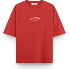 Overoz Camaro Klasik Araba Baskılı Yarı Oversize Siyah T-Shirt 1092