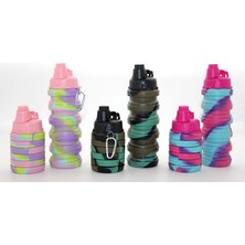Katlanabilir Portatif Silikon Su Şişesi 500 ml ALK3141 ARLSTRTCH-YNT3256