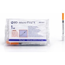 Bd Micro-Fine Plus Insülin Enjektörü 1 ml 29G 12.7 mm | U-100 Uyumlu Steril Şırınga | 10 Adet