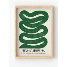 Viela Home Ahşap Çerçeveli If You Endure, The Path Will Open Poster Japon Esintili Ilham Verici Duvar Tablosu