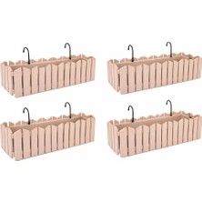 Omnipazar OZN-616 Efes Askılı Balkon Saksı Takımı 9 Litre No:2 Bej 4 Adet