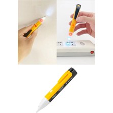 Tonkut Temassız Voltaj Test Cihazı Dedektörlü Işıklı Sesli Elektrik Kaçak Tespit Dijital Kontrol Kalem