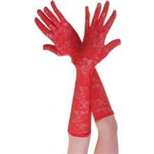 Kırmızı Renk Orta Boy Dantelli Eldiven ARLSTRTCH-CERC3256