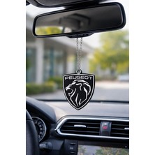 Printifya Peugeot Logolu Dikiz Aynası Süsü – Araç Içi Dekoratif Ayna Aksesuarı – Zincirli Tasarım