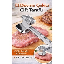 Galacticevo Et Dövme Çekici Çift Taraflı Paslanmaz Çelik Et Yumuşatıcı Biftek Dövücü Et Tokmağı Profesyonel Mutfak Aparatı