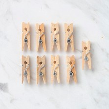 Çarşı Point Loren 10 Lu Natural Mini Ahşap Mandal