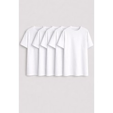 Wega Moda 5’li Paket Oversize Fit Basic Tişört – %100 Pamuk Günlük Erkek/kadın T-Shirt Seti