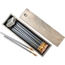 Blackwing Rustic Çam Ağacından Hediye Kutusu & 602 12 Kalem & Kalemtraş Seti
