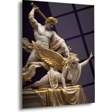 Shiny Art Perseus ve Medusa Heykel Cam Tablo - MOD160