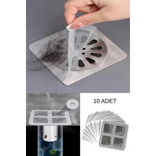 Tonkut 10 Adet Banyo Duş Lavabo Gider Süzgeci Yapışkanlı Saç Kıl Tüy Tutucu Tıkanıklık Önleyici File