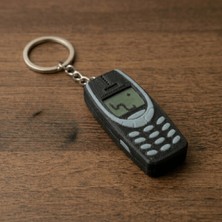 Atatuğ Hediyelik Premium Siyah 3D Baskı Nostaljik Tuşlu Telefon Anahtarlık - İkonik Yılan Oyunu Figürlü