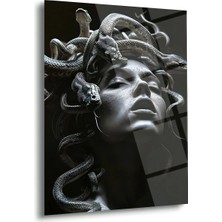 Shiny Art Medusa Portre Cam Tablo - MOD162