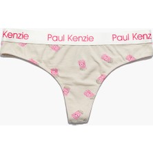 Paul Kenzie Desenli Kadın String Külot - Popcorn