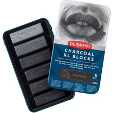 Derwent : Kömür (Charcoal) Xl Blok Seti : 6 Parça (Metal Kutu)