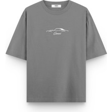 Overoz Camaro Klasik Araba Baskılı Yarı Oversize Siyah T-Shirt 1092