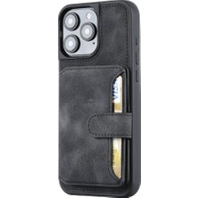 Teleplus iPhone 15 Pro Kılıf H67 Kartlıklı Cüzdanlı Kılıf