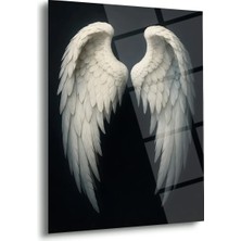 Shiny Art Beyaz Melek Kanatları Cam Tablo - MOD143