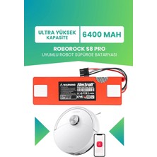 Electroll Roborock S8 Pro Batarya (Ultra Yüksek Kapasite) 6400MAH Pil Robot Süpürge Bataryası